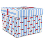 Firetruck Gift Box with Lid - Canvas Wrapped - X-Large (Personalized)