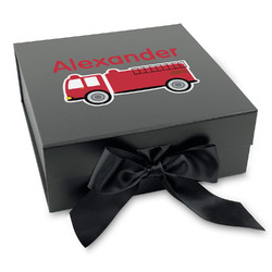 Firetruck Gift Box with Magnetic Lid - Black (Personalized)