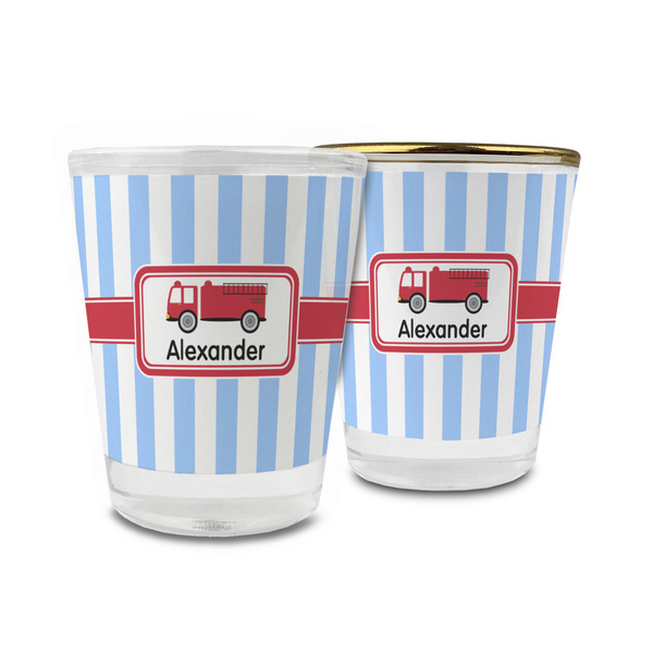 Custom Firetruck Glass Shot Glass - 1.5 oz (Personalized)