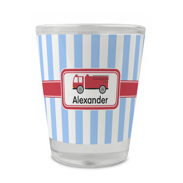 Custom Firetruck Glass Shot Glass - 1.5 oz - Set of 4 (Personalized)