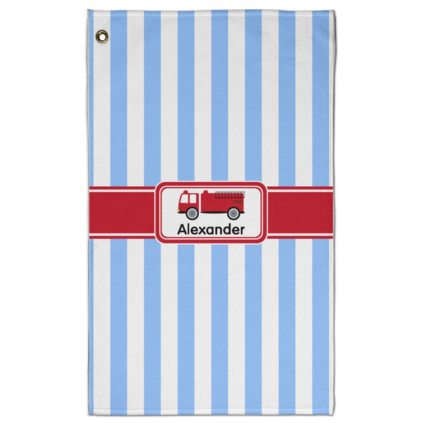 Custom Firetruck Golf Towel - Poly-Cotton Blend - Large w/ Name or Text
