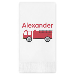 Firetruck Guest Napkins - Full Color - Embossed Edge (Personalized)
