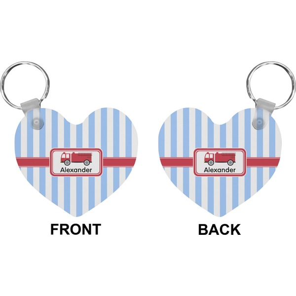 Firetruck Heart Keychain (Front + Back)
