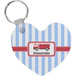 Firetruck Heart Plastic Keychain w/ Name or Text