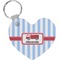 Firetruck Heart Plastic Keychain w/ Name or Text
