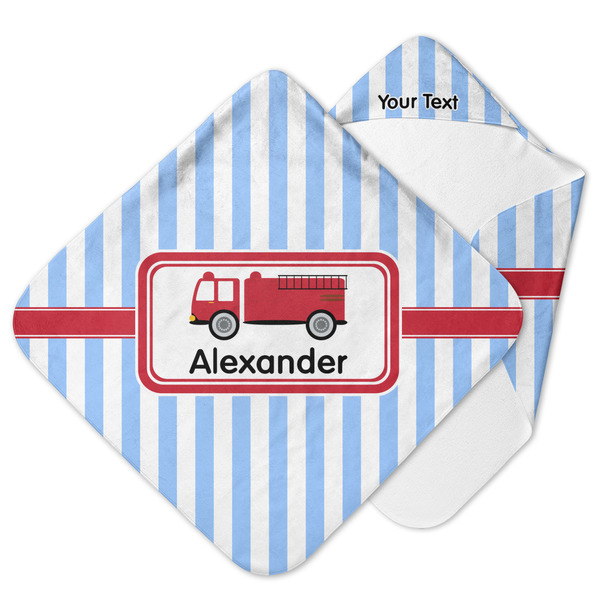 Custom Firetruck Hooded Baby Towel (Personalized)
