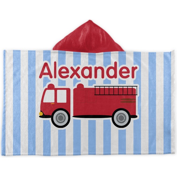 Custom Firetruck Kids Hooded Towel (Personalized)