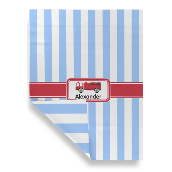 Firetruck House Flags - Double Sided - FRONT FOLDED