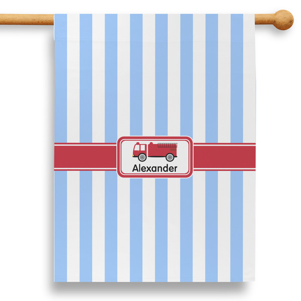 Custom Firetruck 28" House Flag - Single Sided (Personalized)