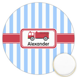 Firetruck Printed Cookie Topper - 3.25" (Personalized)