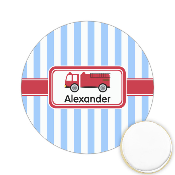 Custom Firetruck Printed Cookie Topper - 2.15" (Personalized)