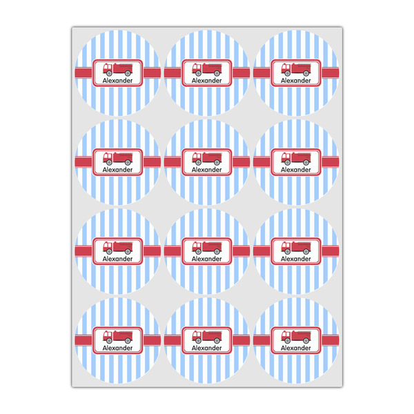 Firetruck Icing Circle - Small - Set of 12