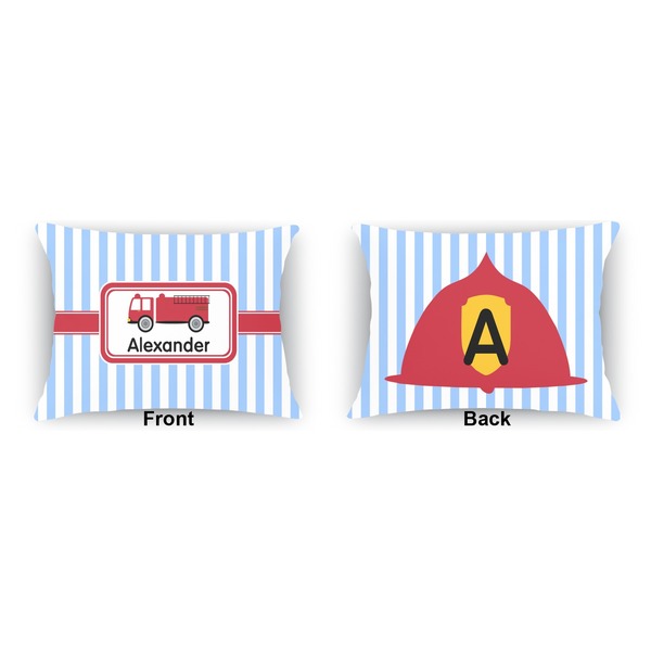 Firetruck  Indoor Rectangular Burlap Pillow (Front and Back)