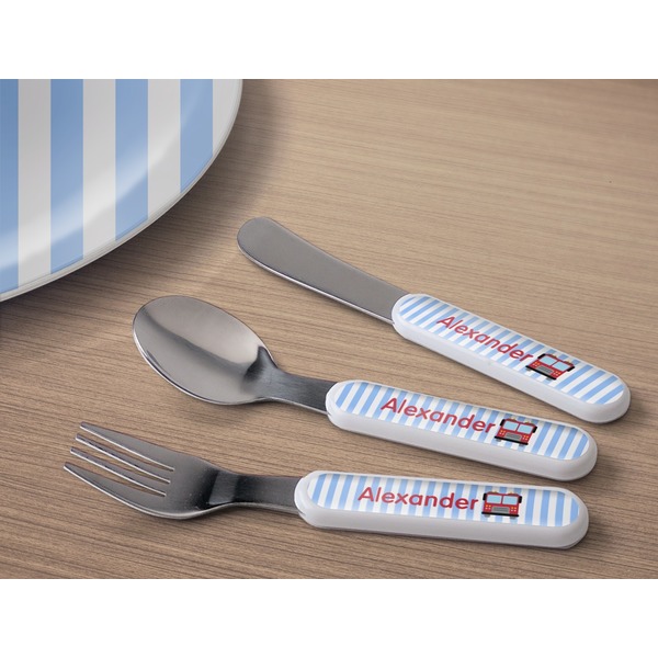 Firetruck Kids Flatware w/ Plate