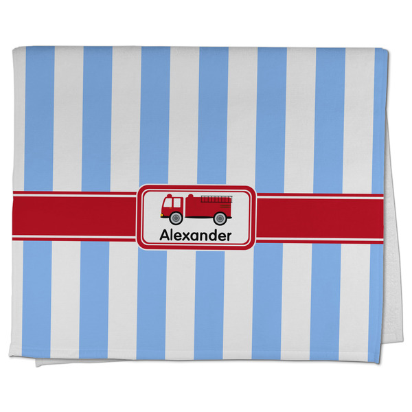 Custom Firetruck Kitchen Towel - Poly Cotton w/ Name or Text