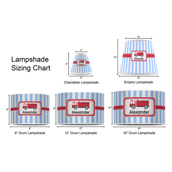 Firetruck Lampshade Sizing Chart