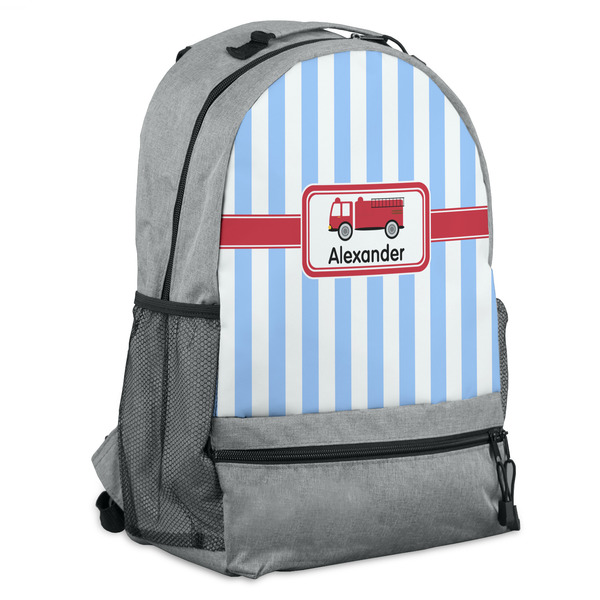 Custom Firetruck Backpack - Grey (Personalized)