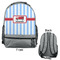 Firetruck Large Backpack - Gray - Front & Back View