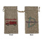Firetruck Large Burlap Gift Bags - Front & Back