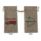 Firetruck Large Burlap Gift Bag - Front & Back (Personalized)