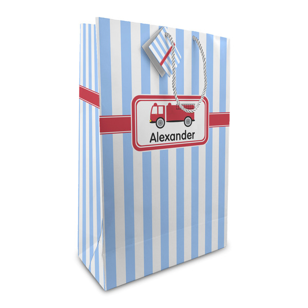 Custom Firetruck Large Gift Bag (Personalized)
