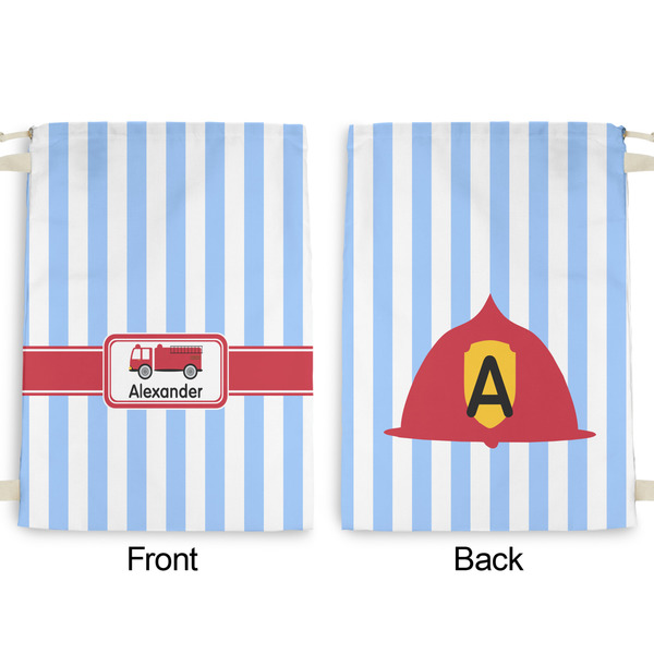 Firetruck Large Laundry Bag - Front & Back View