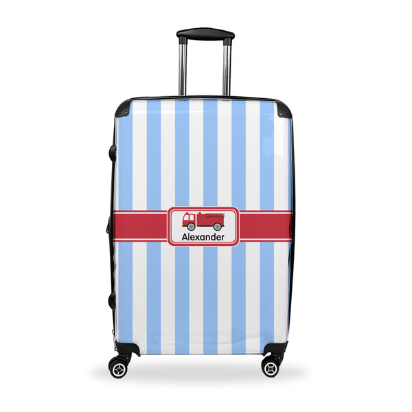 Custom Firetruck Suitcase - 28" Large - Checked w/ Name or Text