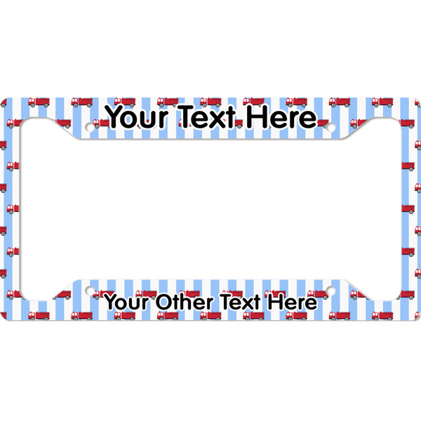 Custom Firetruck License Plate Frame - Style A (Personalized)