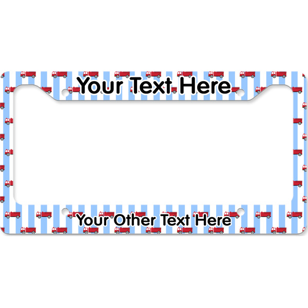 Firetruck License Plate Frame Wide