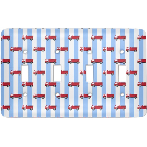 Custom Firetruck Light Switch Cover (4 Toggle Plate)