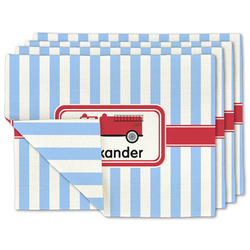 Firetruck Linen Placemat w/ Name or Text
