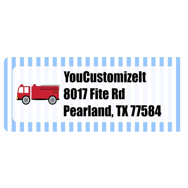 Custom Firetruck Return Address Labels (Personalized)