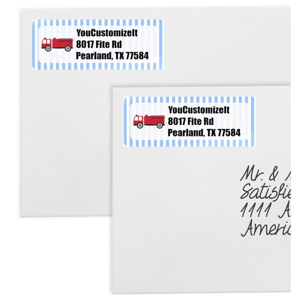 Firetruck Mailing Labels - Double Stack Close Up