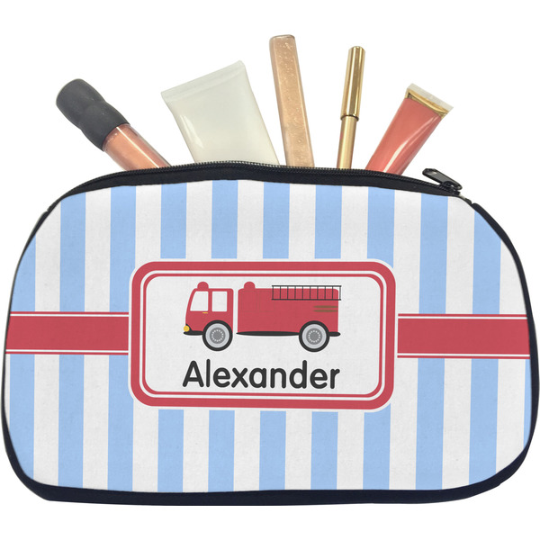 Custom Firetruck Makeup / Cosmetic Bag - Medium (Personalized)