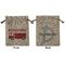 Firetruck Medium Burlap Gift Bag - Front & Back (Personalized)