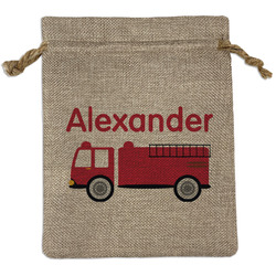 Firetruck Burlap Gift Bag (Personalized)