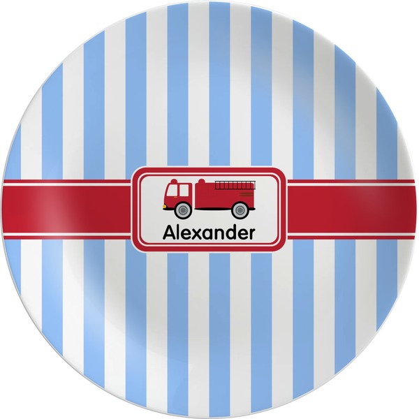 Custom Firetruck Melamine Plate (Personalized)