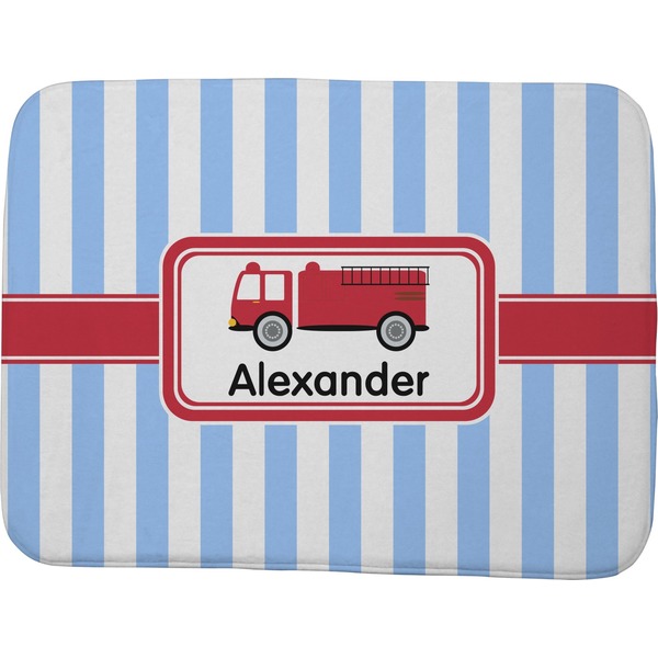 Custom Firetruck Memory Foam Bath Mat - 48"x36" (Personalized)