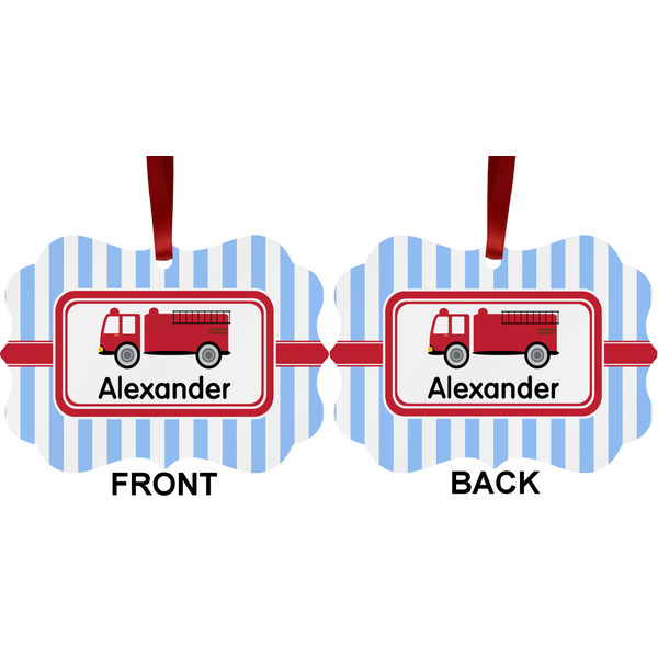 Firetruck Metal Benilux Ornament - Front and Back (APPROVAL)