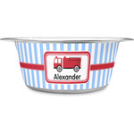 Firetruck Stainless Steel Dog Bowl (Personalized)