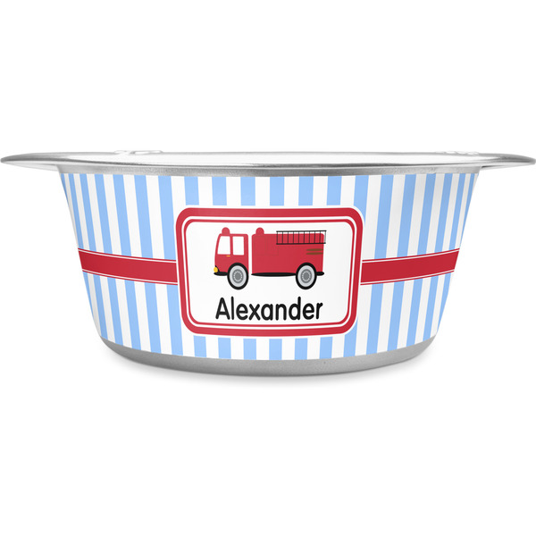 Custom Firetruck Stainless Steel Dog Bowl - Small (Personalized)