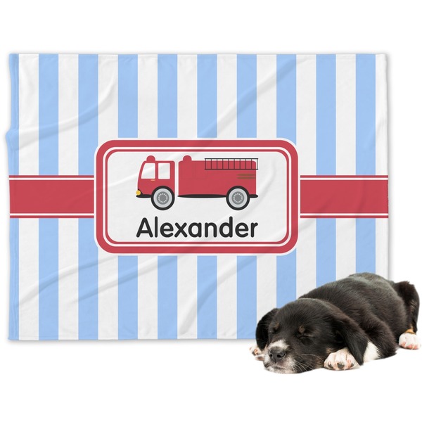 Custom Firetruck Dog Blanket - Regular (Personalized)
