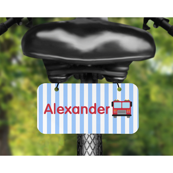 Firetruck Mini License Plate on Bicycle - LIFESTYLE Two holes