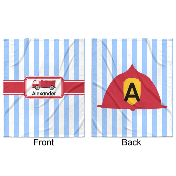 Firetruck Minky Blanket - 50"x60" - Double Sided - Front & Back