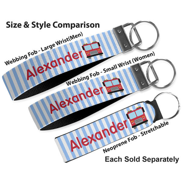 Firetruck Multiple Key Ring comparison sizes
