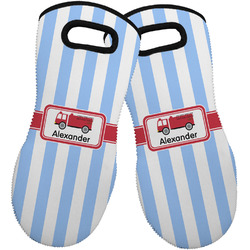 Firetruck Neoprene Oven Mitts - Set of 2 w/ Name or Text