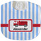Firetruck Velour Baby Bib w/ Name or Text