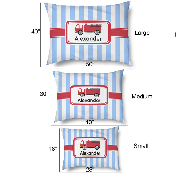 Firetruck Outdoor Dog Beds - SIZE CHART