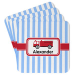 Firetruck Paper Coasters w/ Name or Text