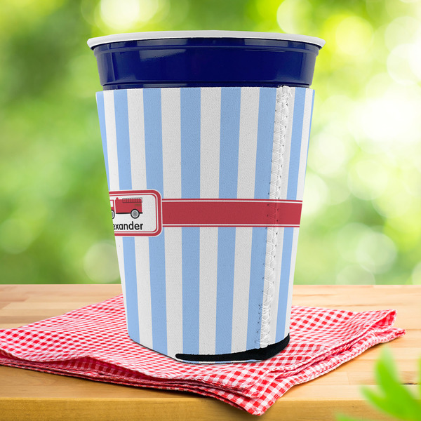Firetruck Party Cup Sleeves - with bottom - Lifestyle